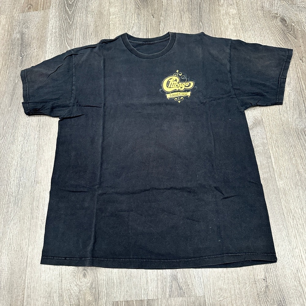 Chicago Local Crew TShirt Men's Large Black Faded Music‎ Crew Graphic TShirt